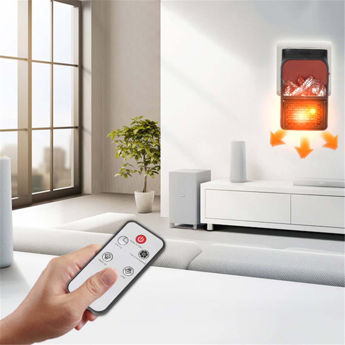 Portable Electric Fireplace lamp LED Flame Heater (1000w / 1 Pc)