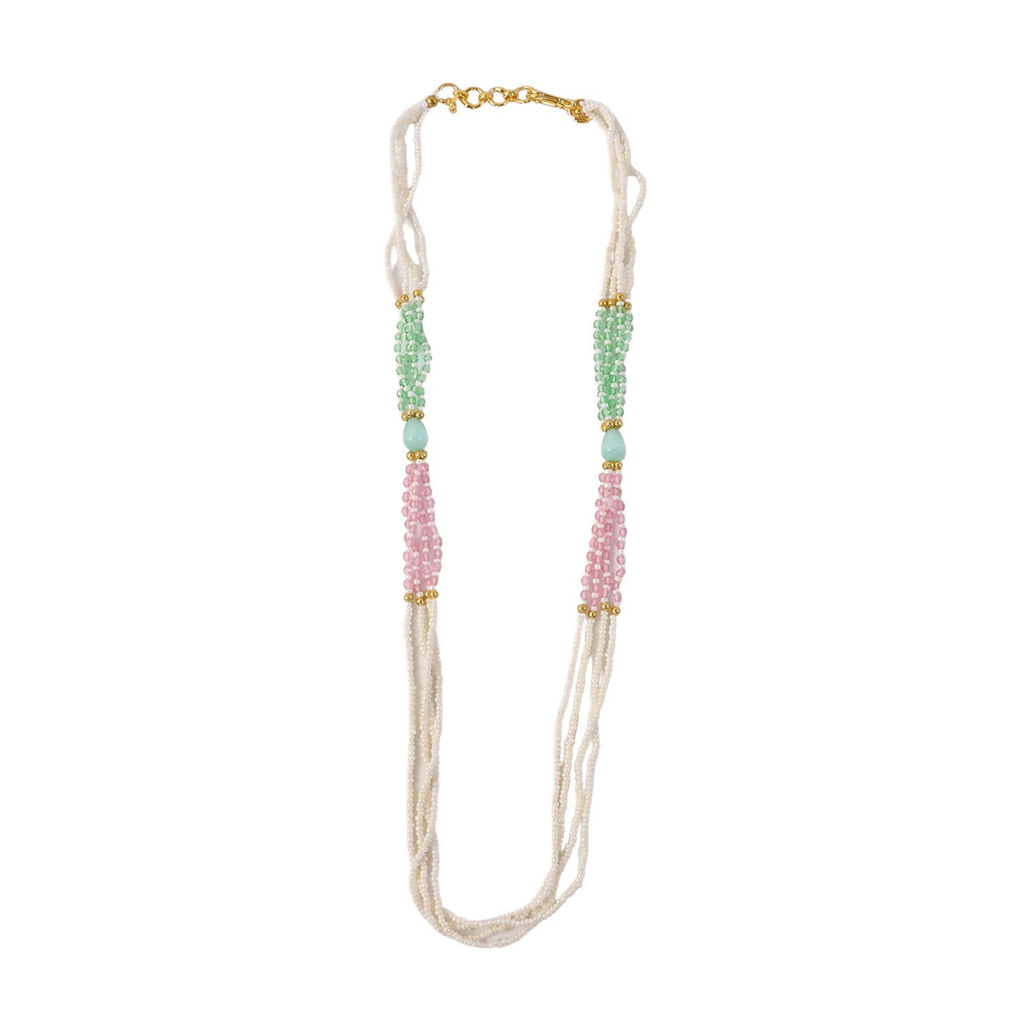 Multi-layered design of pearl mala necklace for sophisticated look