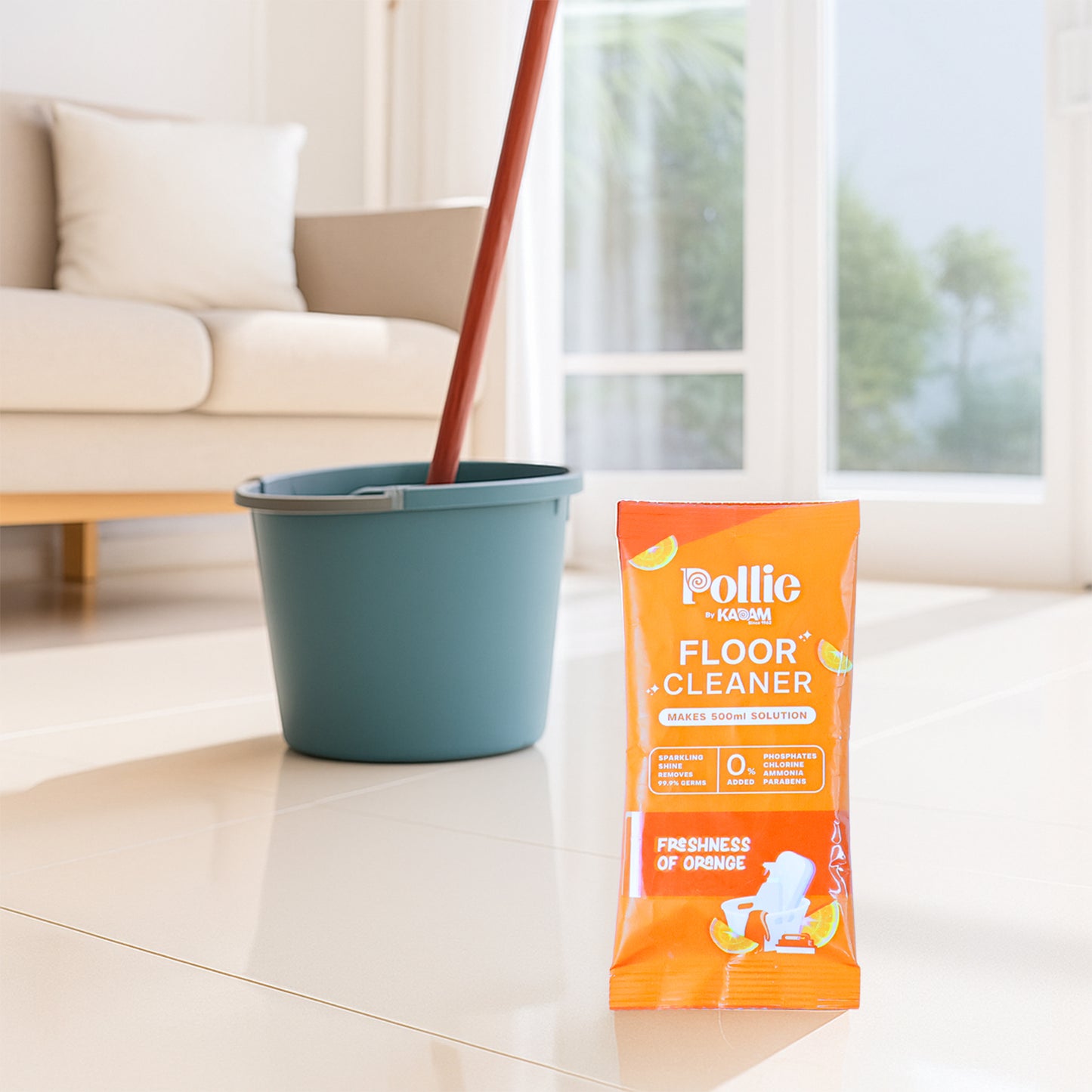 Pollic Kadam Concentrated Floor Cleaner Sachet – Orange Fresh Fragrance (50 Gm)