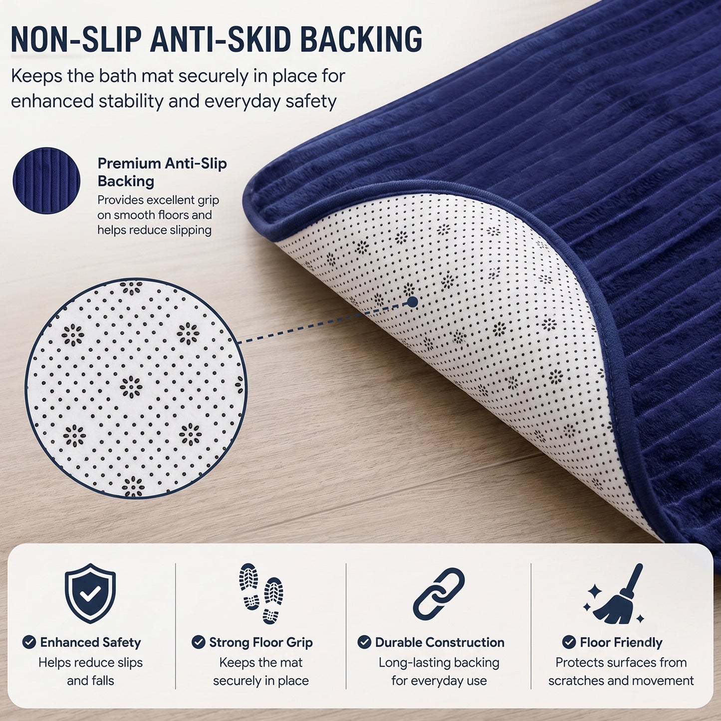 Anti Slip Soft Carpet Mat 60 x 39 Cm Memory Foam Bath Mat Absorbent (1 Pc)