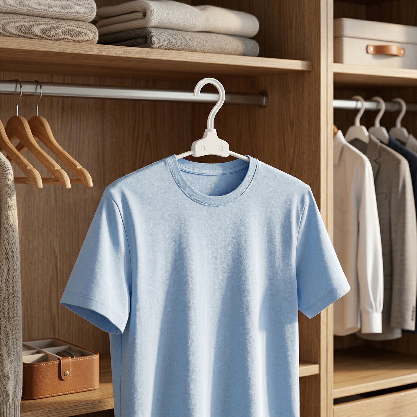 Hanging rack with foldable plastic hanger