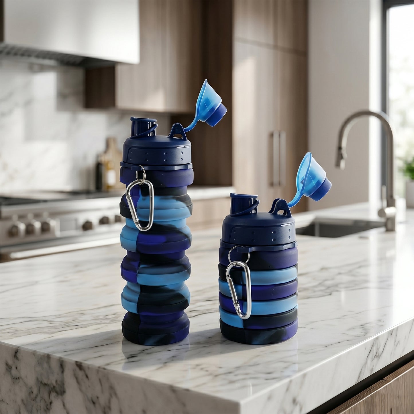 Colorful Collapsible Silicone Water Bottle – 500ml Travel-Friendly