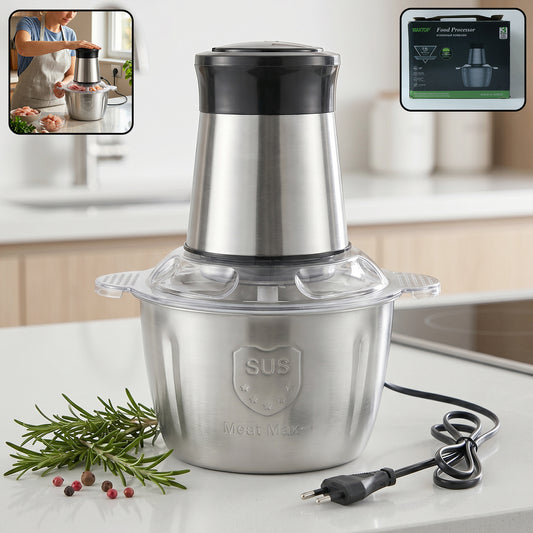 Electric SS food processor 2 litre stainless steel chopper mixer grinder