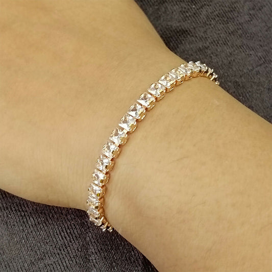 Rose Gold Plated Ad Stone Bracelet