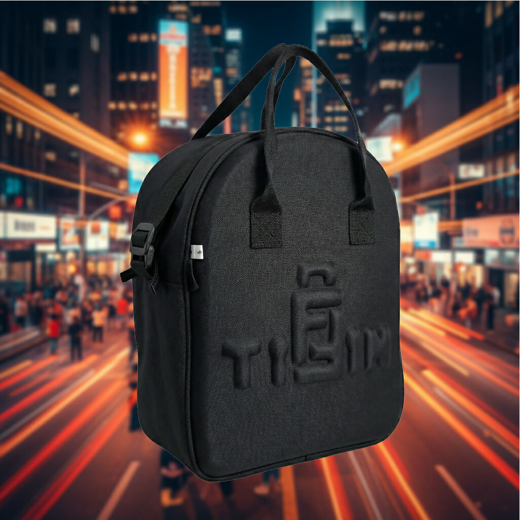 Premium Black Tiffin Bag – Stylish & Durable Lunch Carry Bag for Office, School & Travel