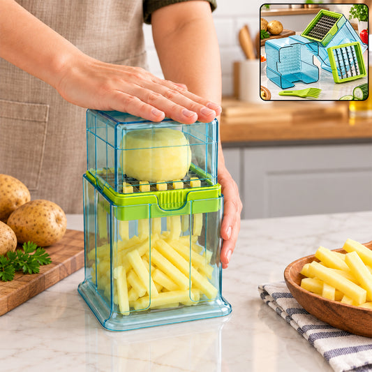 2 in 1 Potato Chipser and Slicer with Dual Blades for Fries (1 Pc)