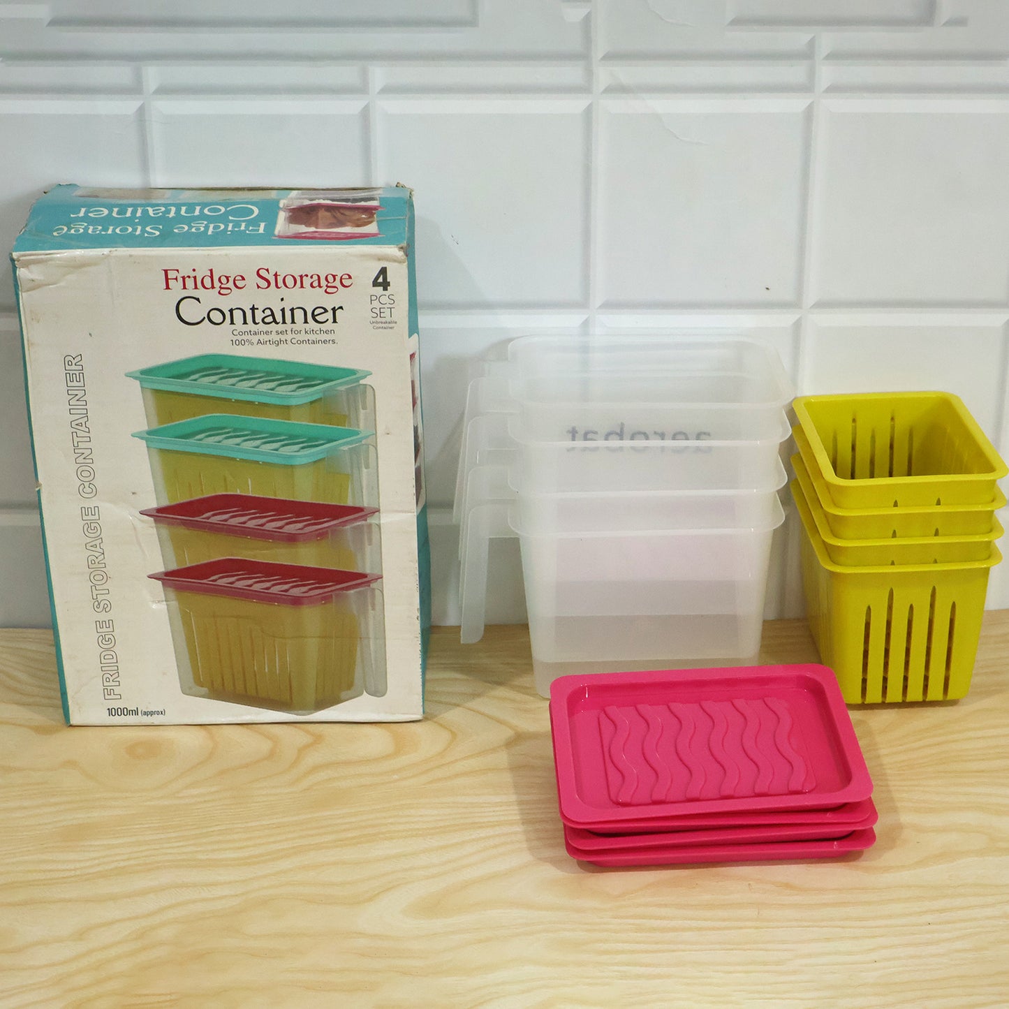 Fridge Storage Containers – 4 Pcs Plastic Set | Organivo