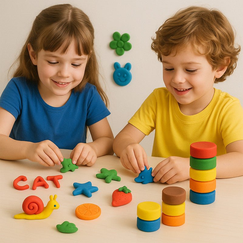 Khyati Frisky Dough Set – 6 Colour Modelling Clay with Roller & Cutter