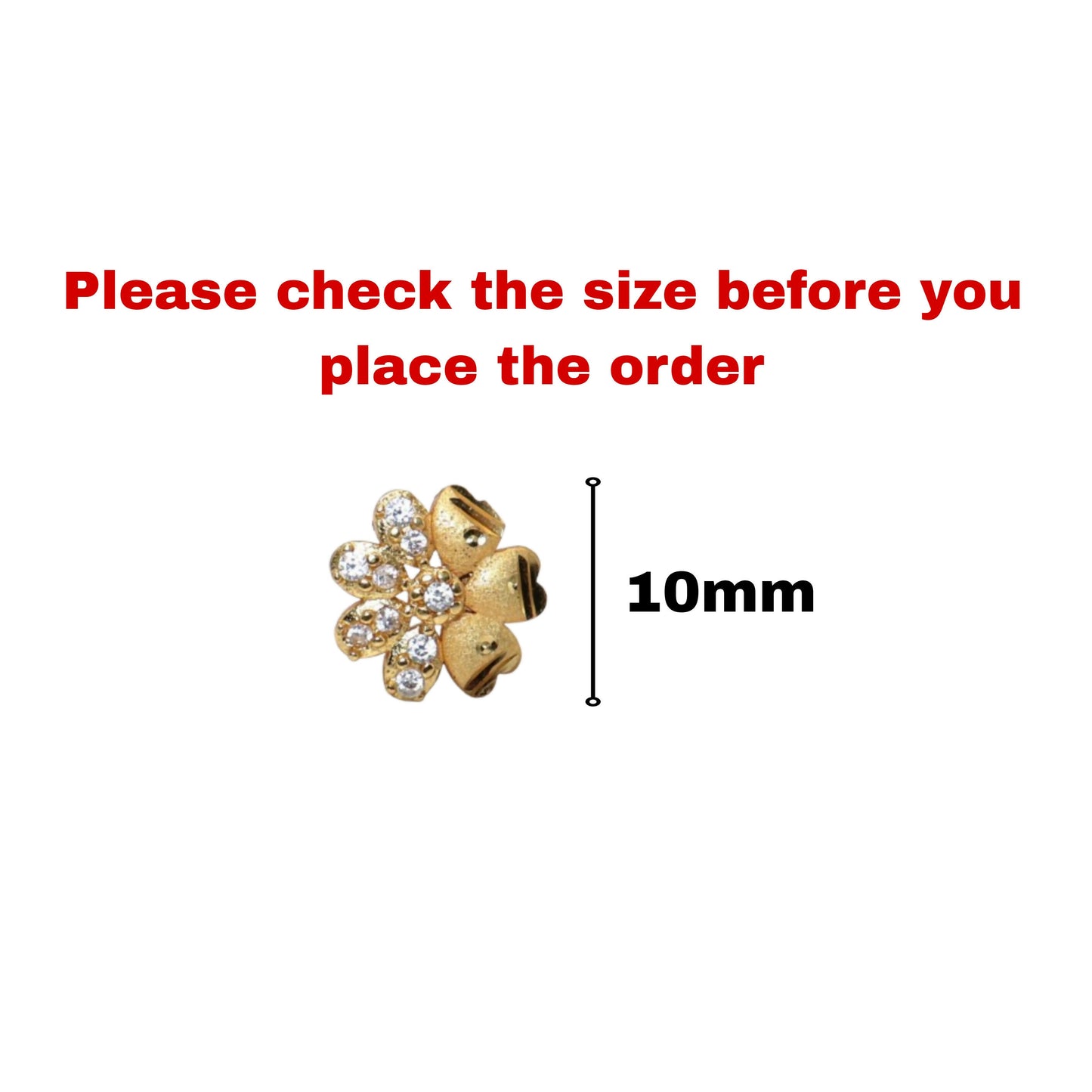 Gold Plated Flower Stud Earrings with AD for women and girls