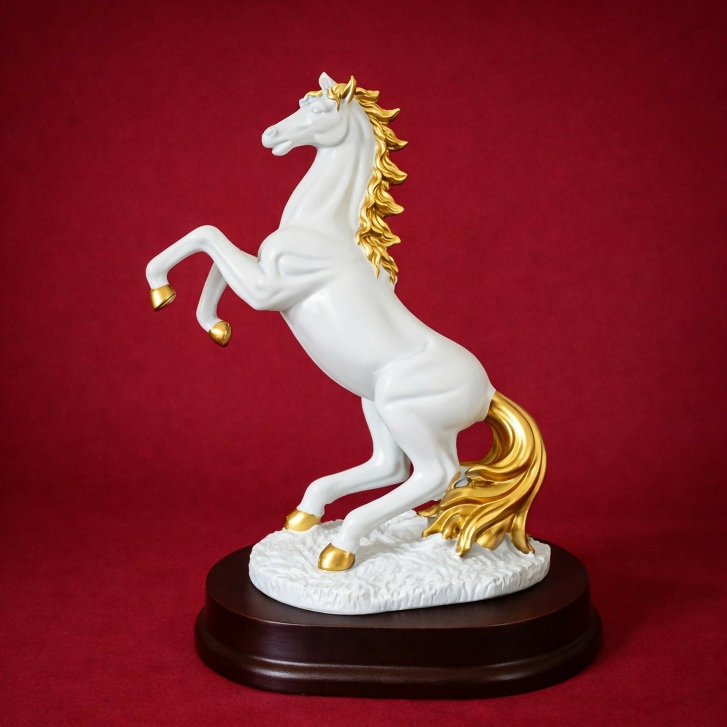 Rearing Horse Decorative Showpiece with Metallic Accents for Home & Office Decor