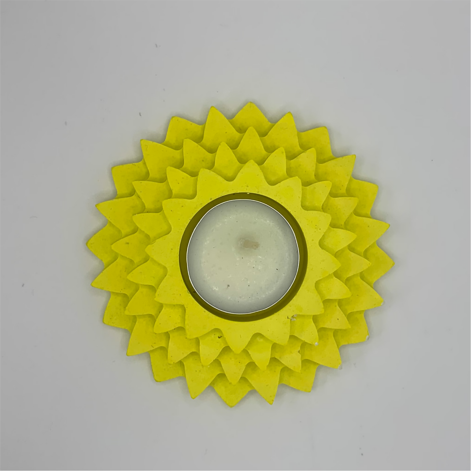 Flower 5-Layer Diya yellow tealight candle Elegant Home Decor Handmade.