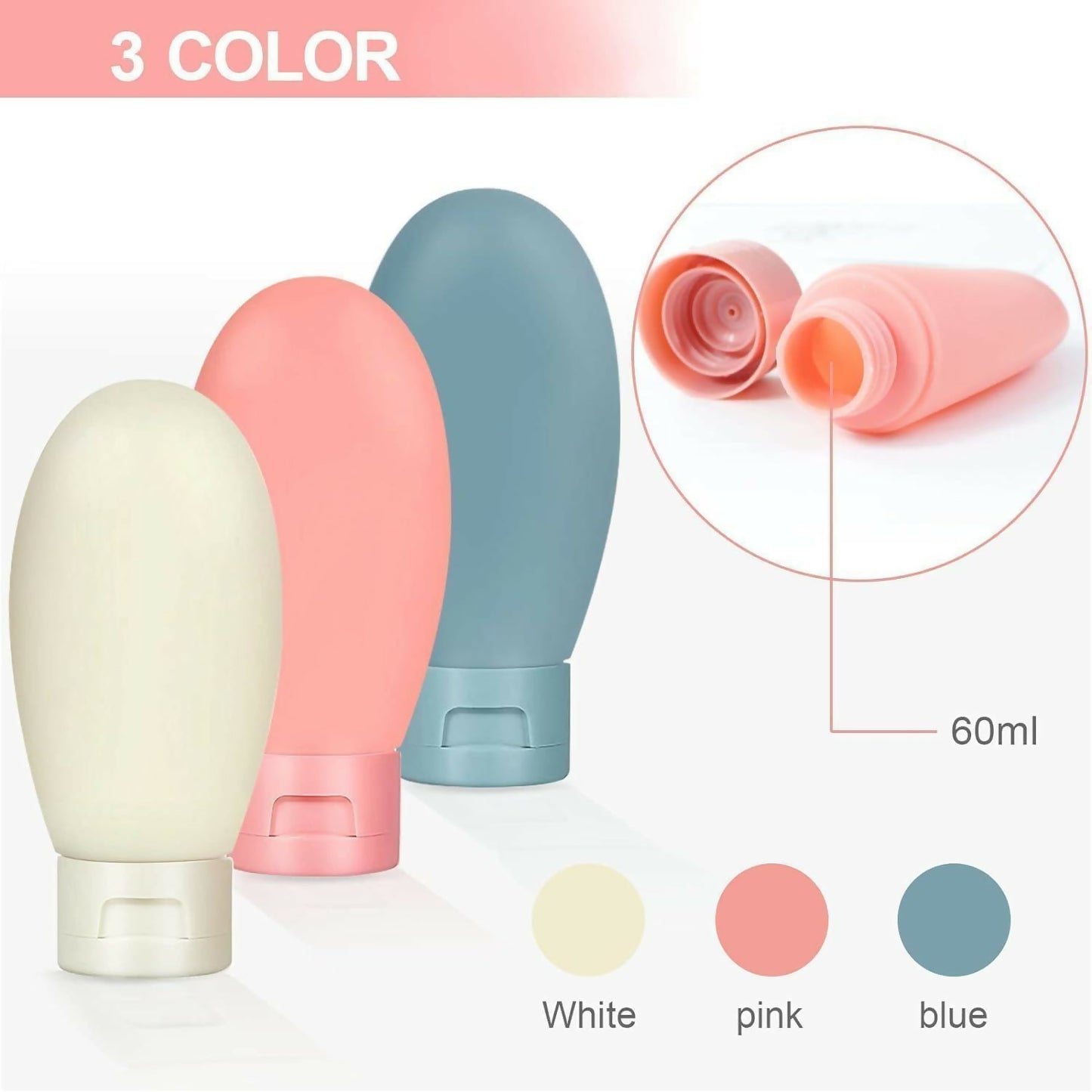 Travel Bottle for toiletries Shampoo set of 3 pc