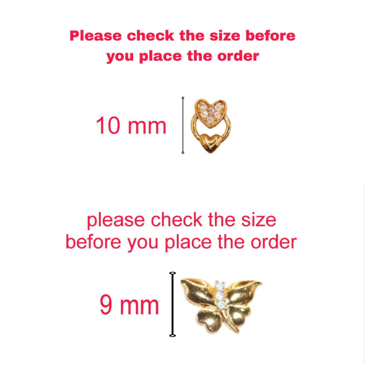 Mini Gold Plated AD Stud Earrings Set: Heart & Butterfly for women & girls Combo Pack of 2