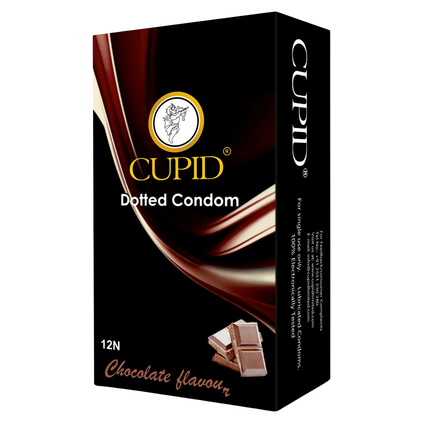 Discreet packaging of Cupid flavoured condom pack