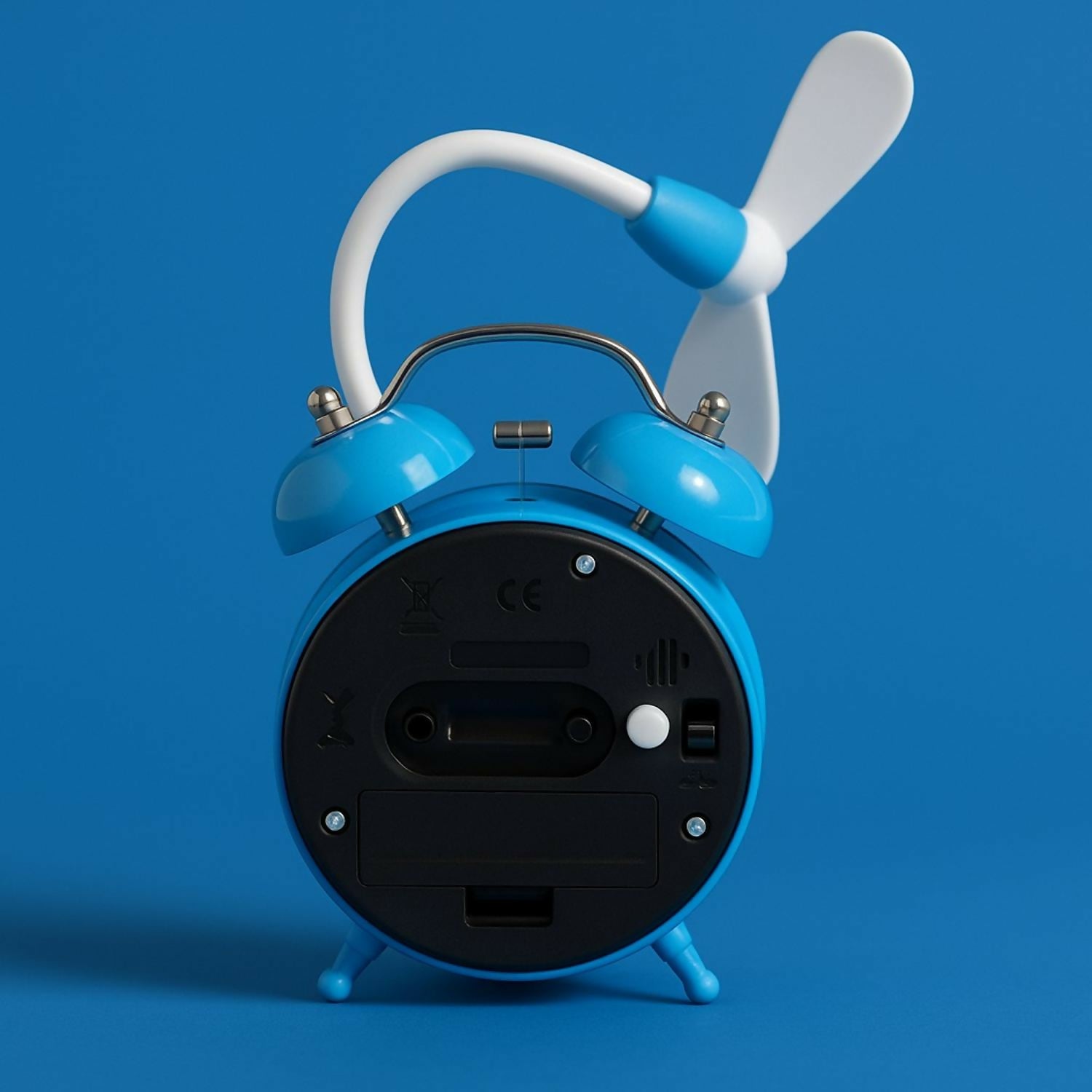 Astronaut Design Kids Alarm Clock with Cooling Fan | Cute Blue Cartoon Space Themed Table Clock for Kids Bedroom, Study Table & Gifting | Silent Analog Quartz Clock with Fan – Battery Operated