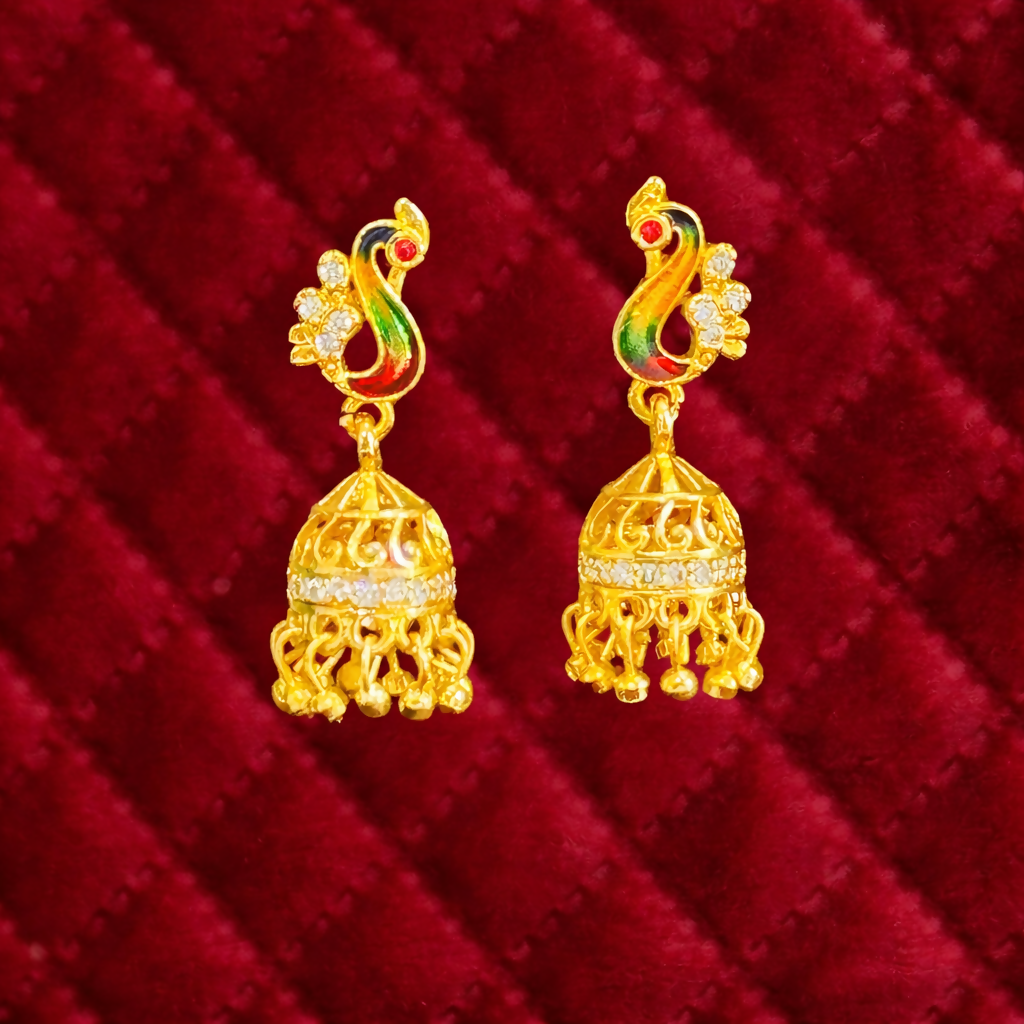 Antique Peacock Pattern Ethnic Earrings