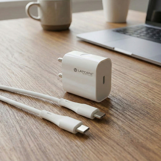 Lapcare 30W USB Type C Fast Charging Adapter with Type C to Type C Cable