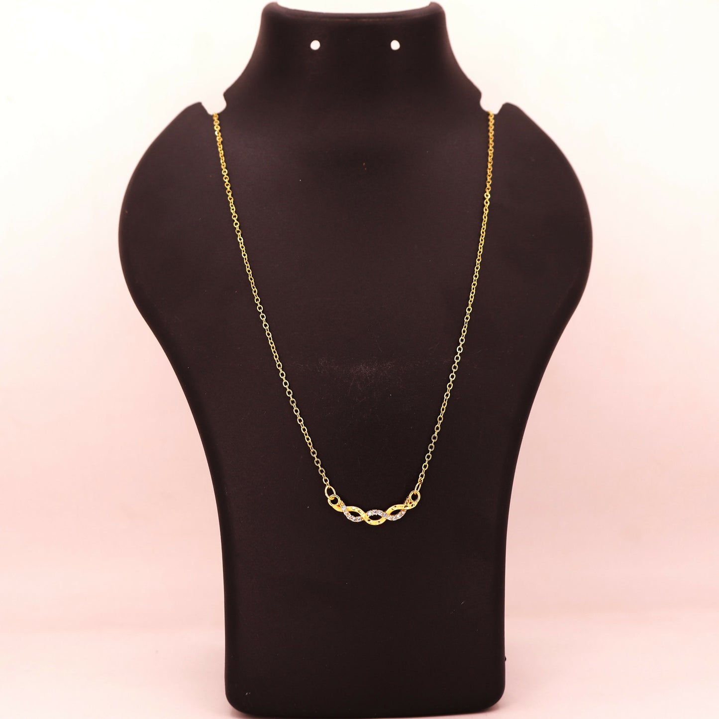 Infinity Knot Gold Necklace with AD For women and girls