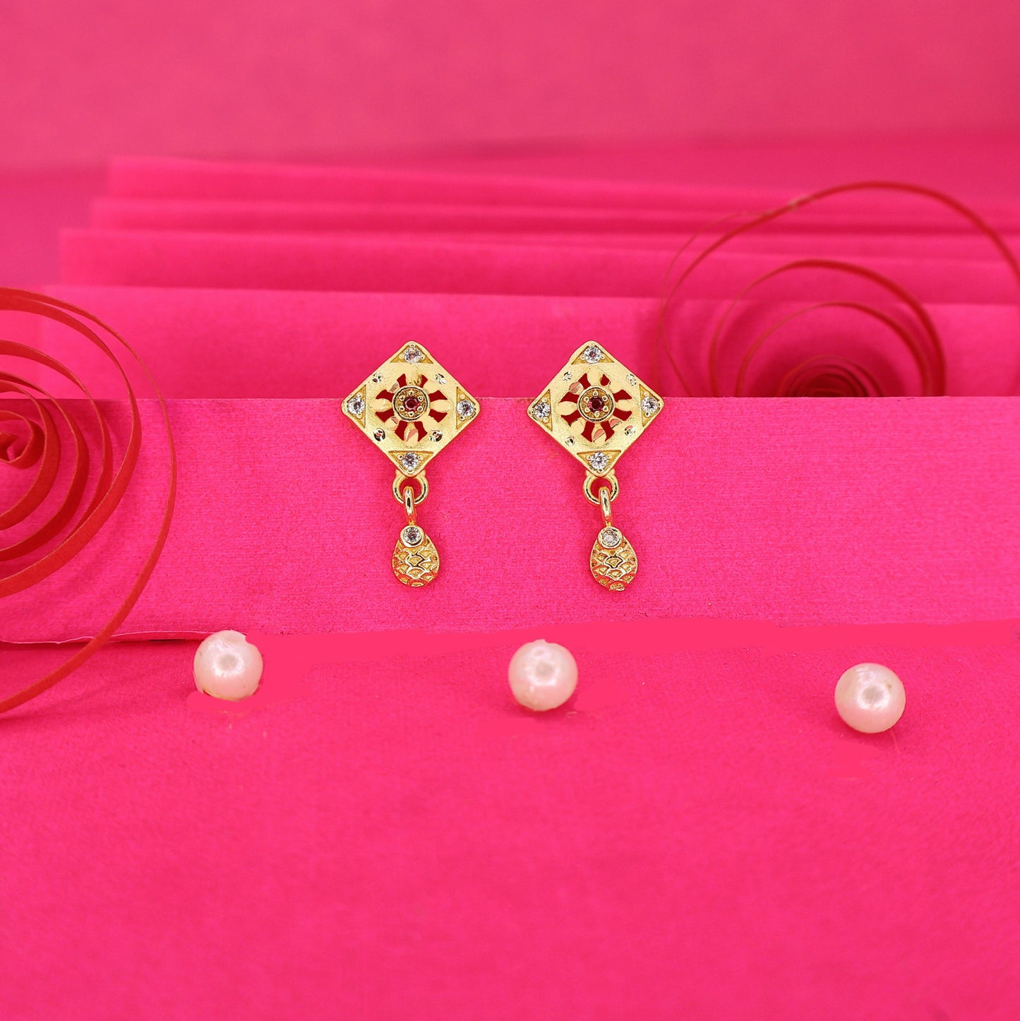 Gold AD Drop Earrings for women and girls