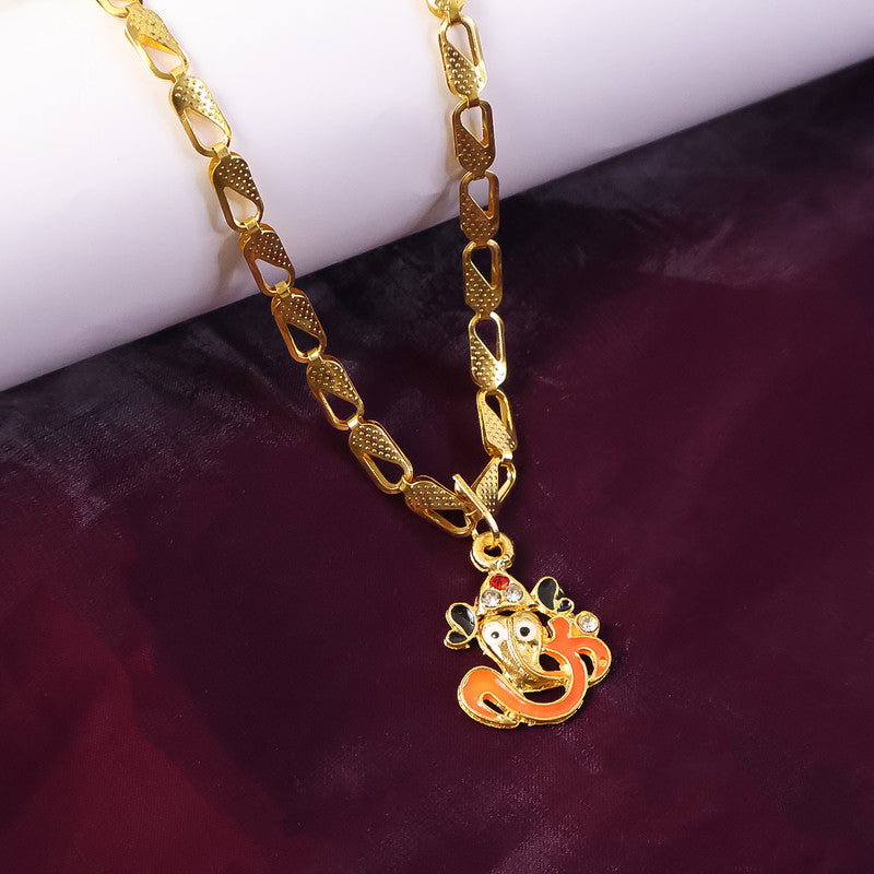 Lord Ganpati Devotional Pendant with Designer Chain