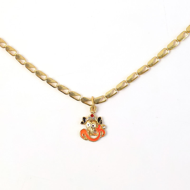 Lord Ganpati Devotional Pendant with Designer Chain