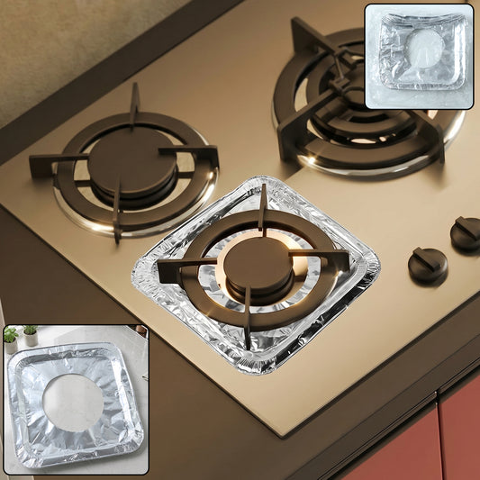 Aluminium Gas Stove Protector Covers (10 Pc, 23x23 cm)