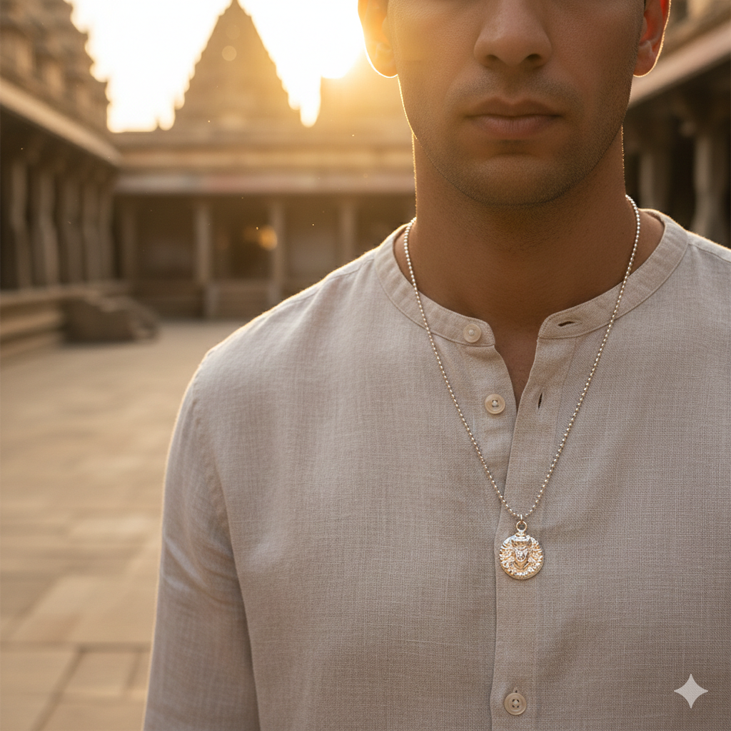 Hanuman faceLocket With Chain, Pendant Necklace Chain (1 Pc)