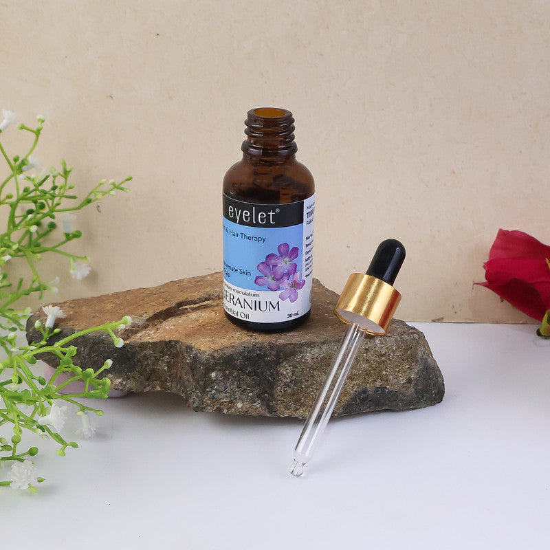 Eyelet Geranium Essential Oil for Skin Rejuvenation & Scalp Care – 30ML