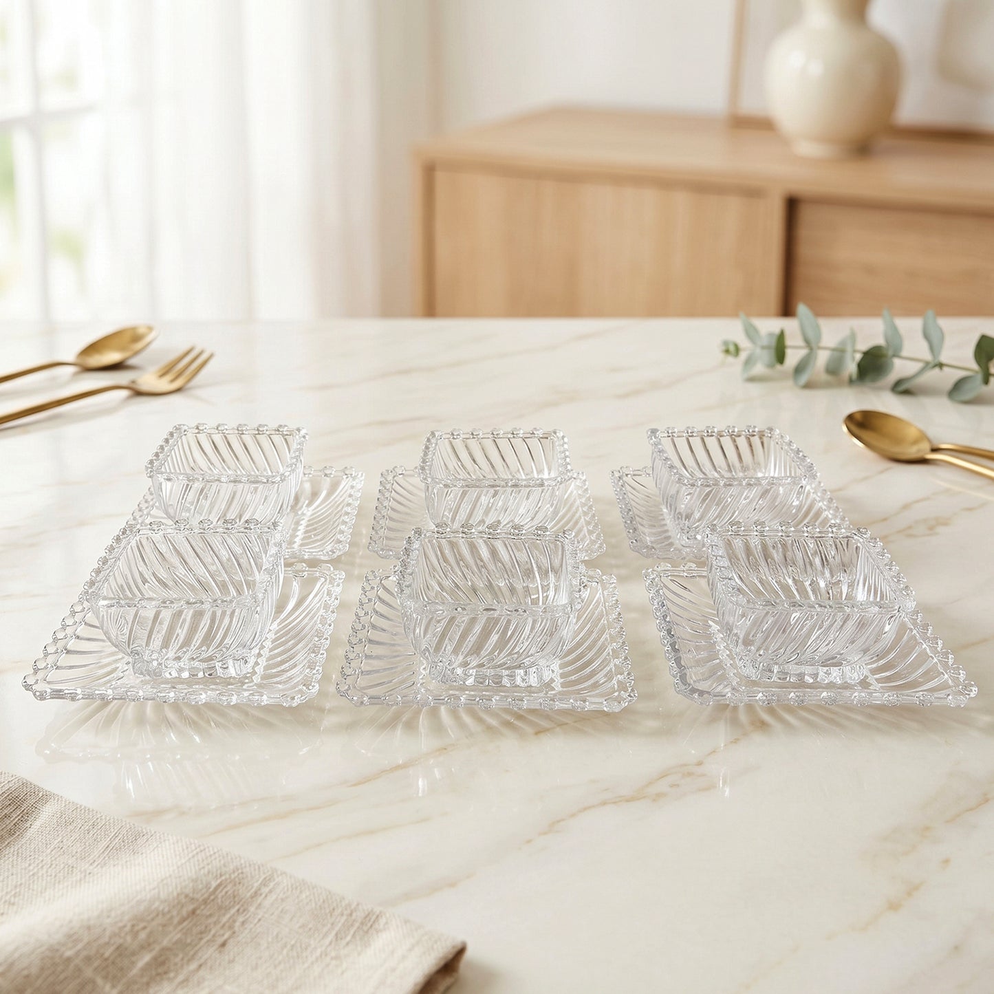 Party Serving Bowls and Plates Glassware Set