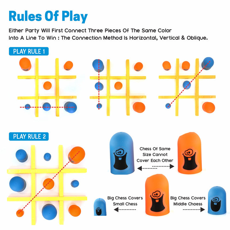 Aditi Gobble Tic-Tac-Toe Strategy Game | Stacking Puzzle Board Game for Kids