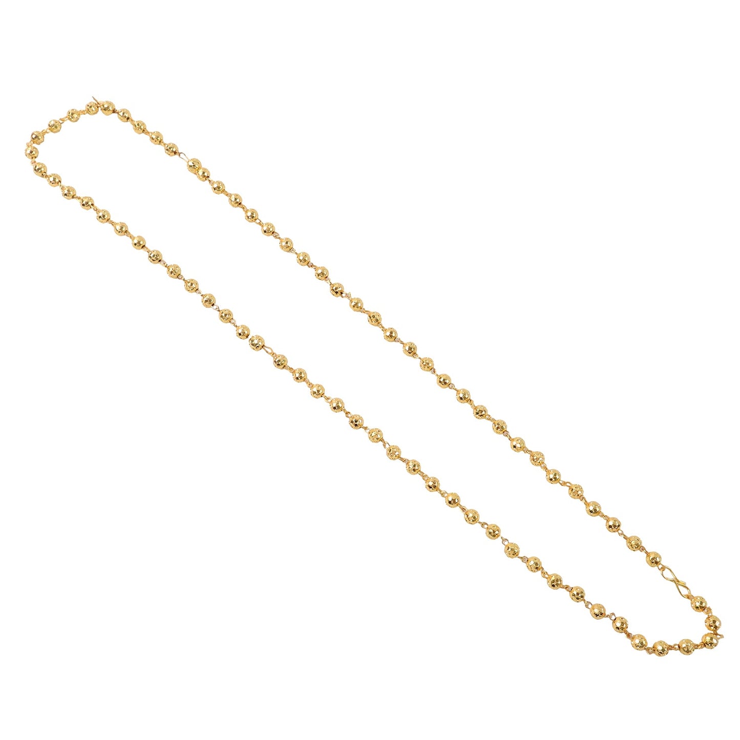 Gold Tone Beaded Necklace Chain – Elegant Classic Design for Women