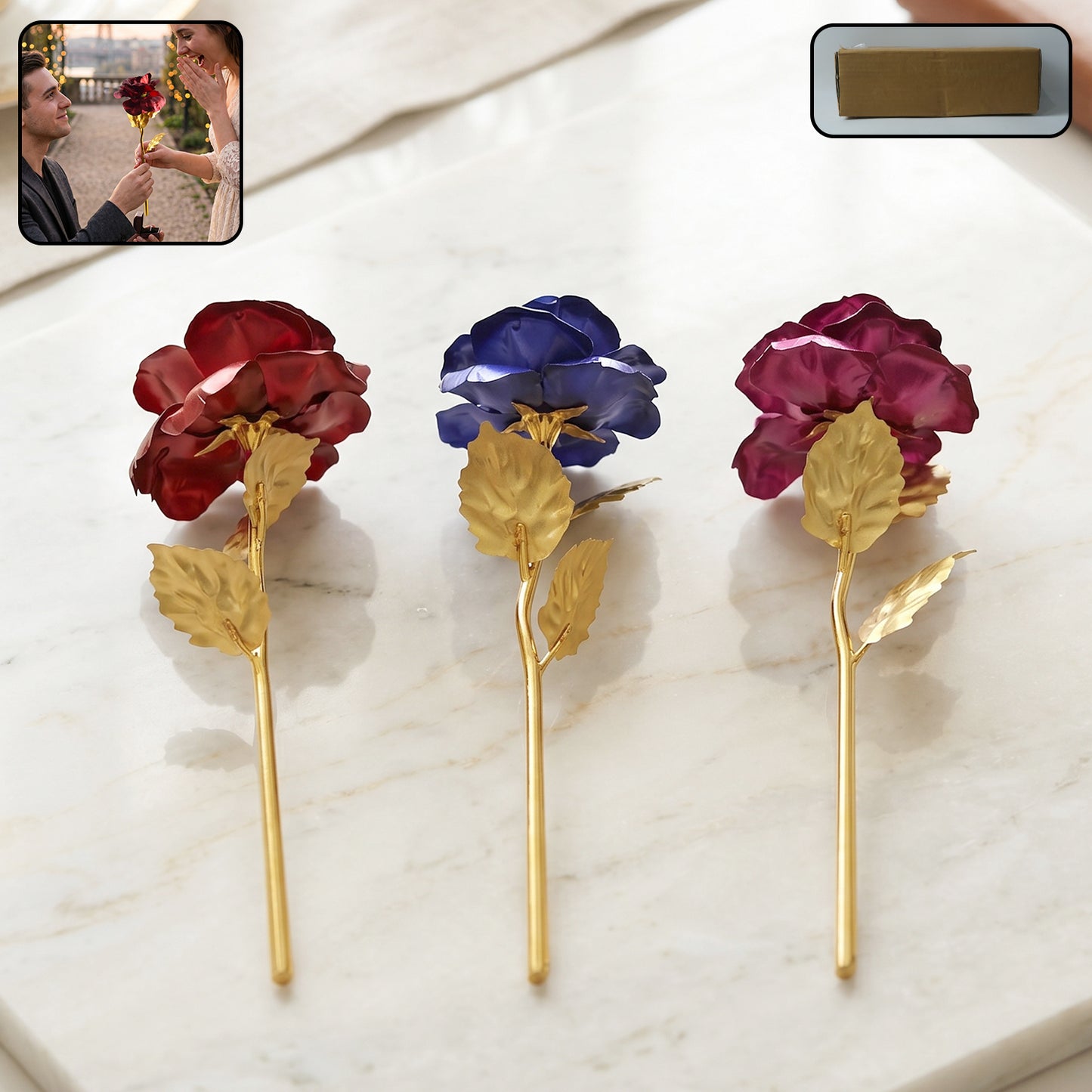 B Mix Color Rose 3 Pc Set vibrant home and office decor