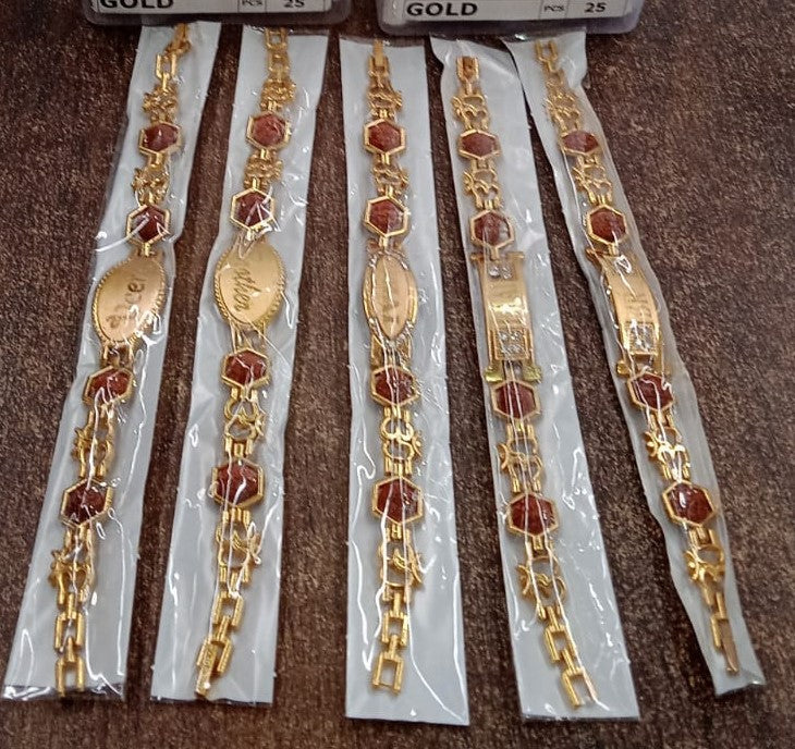 Metal Rakhi Bracelet for Brother Om Design Rakhi with Rudraksh (Mix Design \ 1 Pc)