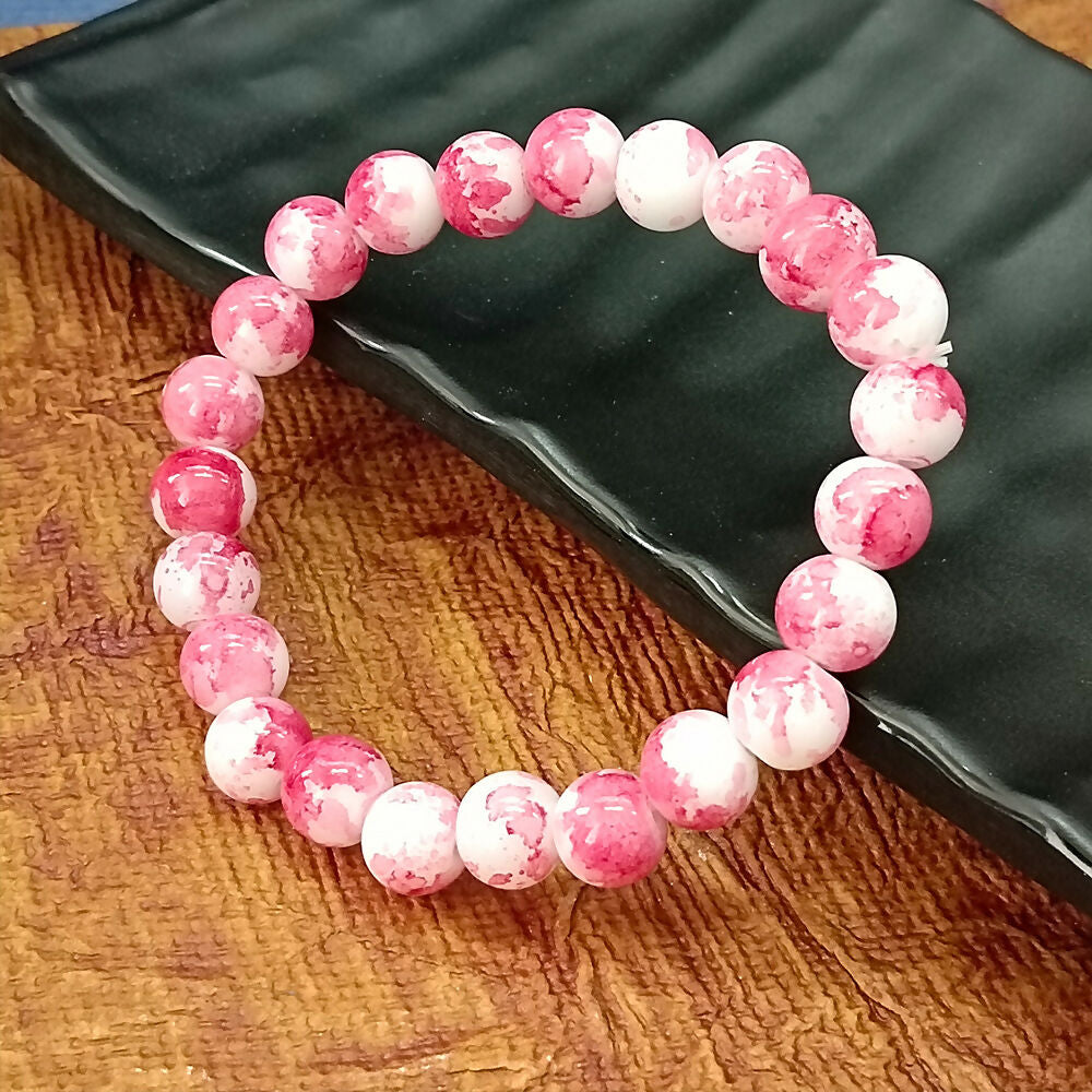 Pink Glass Beads Bracelet