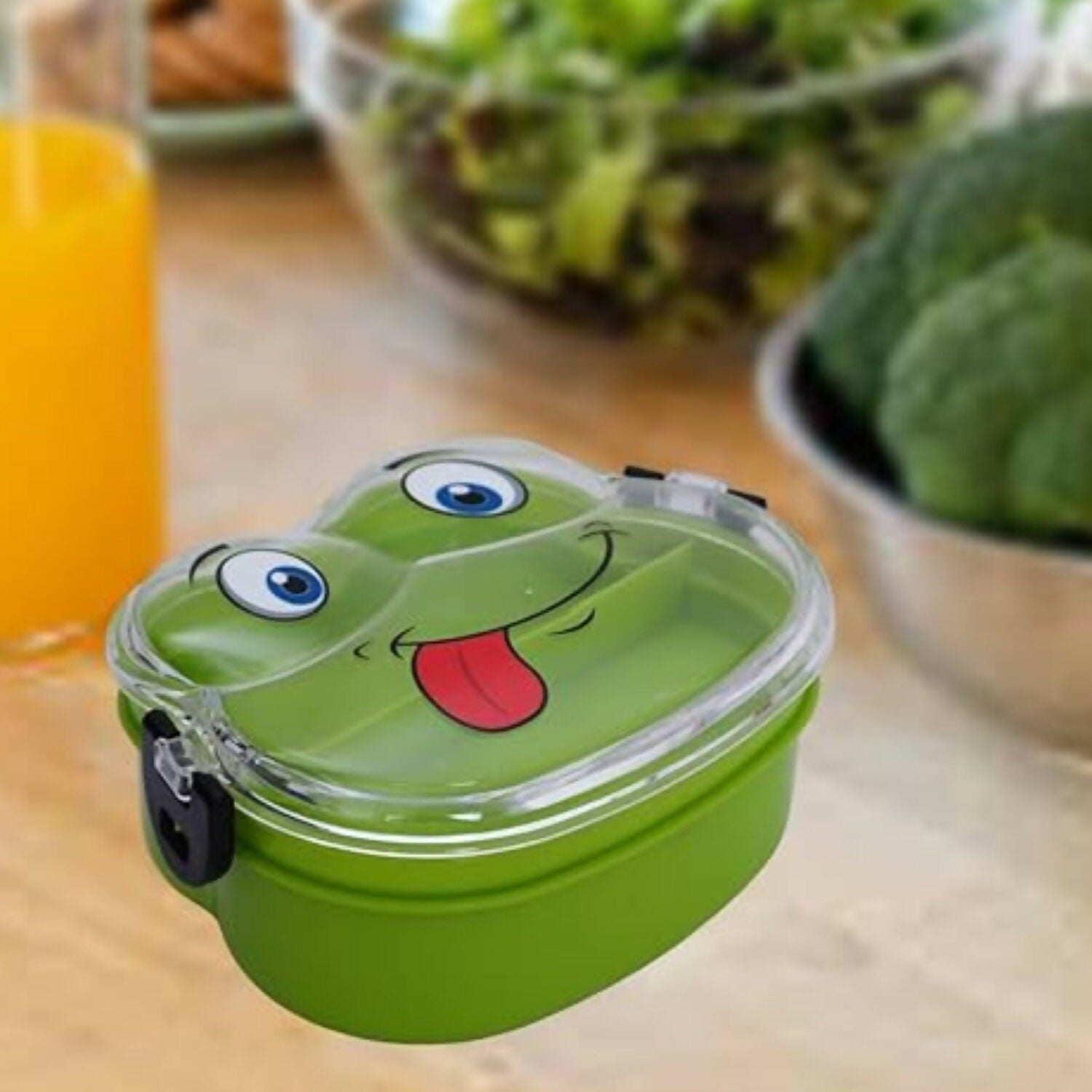 Froggy Shaped Double Layer Lunch Box for Kids
