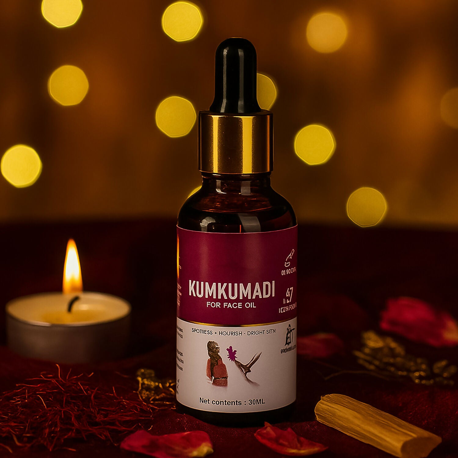 Eyelet Kumkumadi Face Oil – Ayurvedic Brightening & Spotless Radiance Elixir with Saffron & Herbs (30ml)