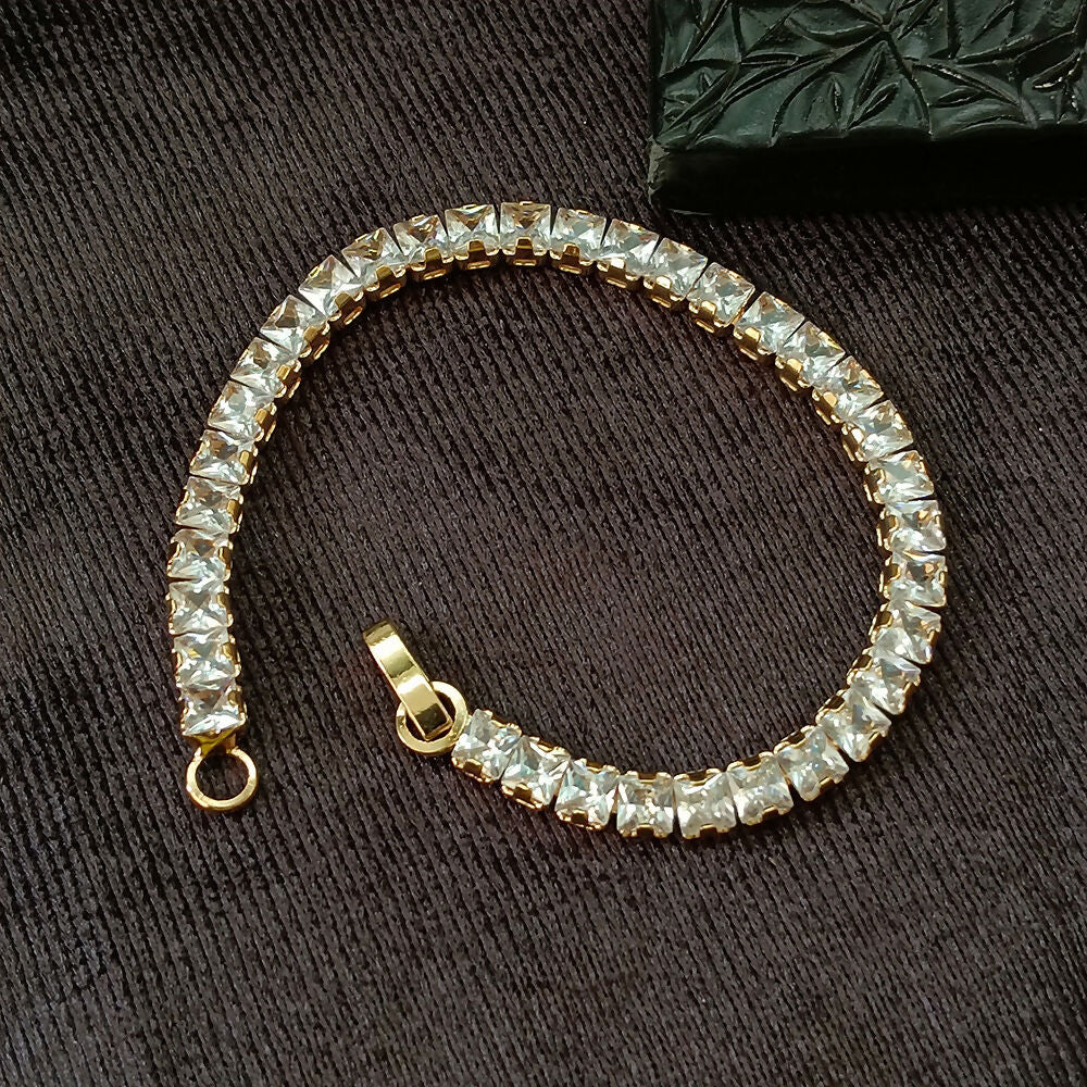 Rose Gold Plated Ad Stone Bracelet