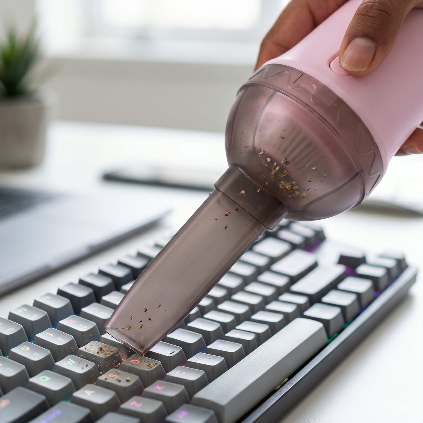 2 in 1 Mini Vacuum Cleaner with Brush Attachment (1 pc)