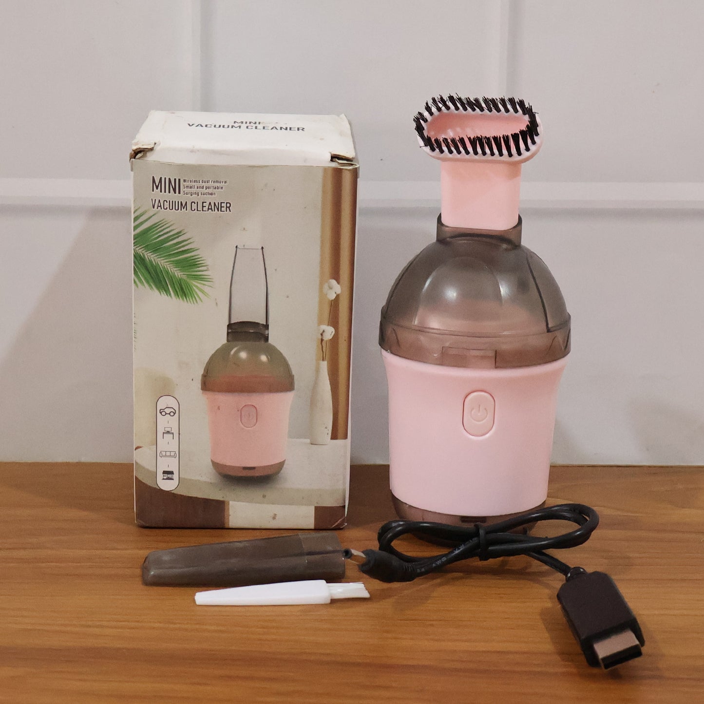 2 in 1 Mini Vacuum Cleaner with Brush Attachment (1 pc)