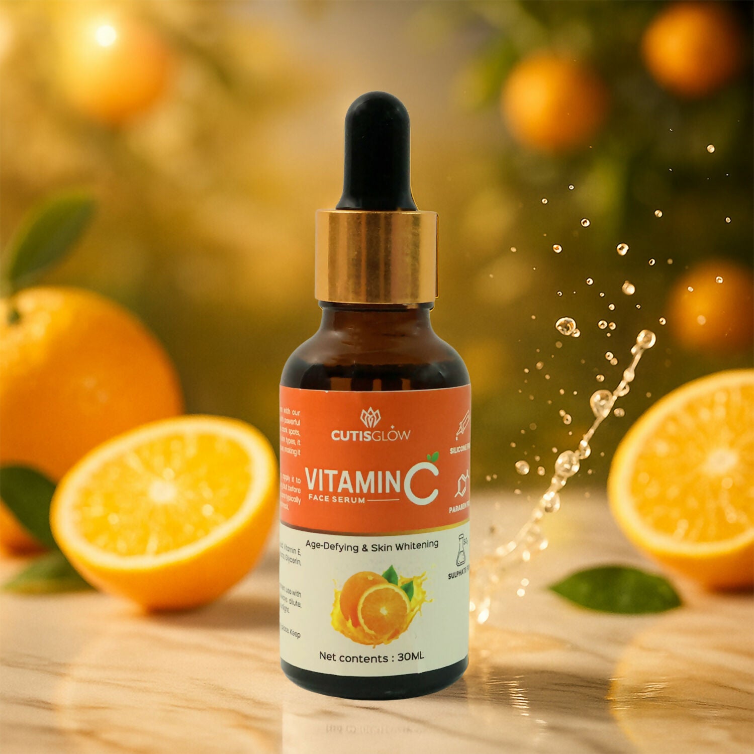 Eyelet CutisGlow Vitamin C Face Serum – Brightening & Anti-Aging Serum for Glowing Skin, Dark Spot Reduction & Hydration (30ml)