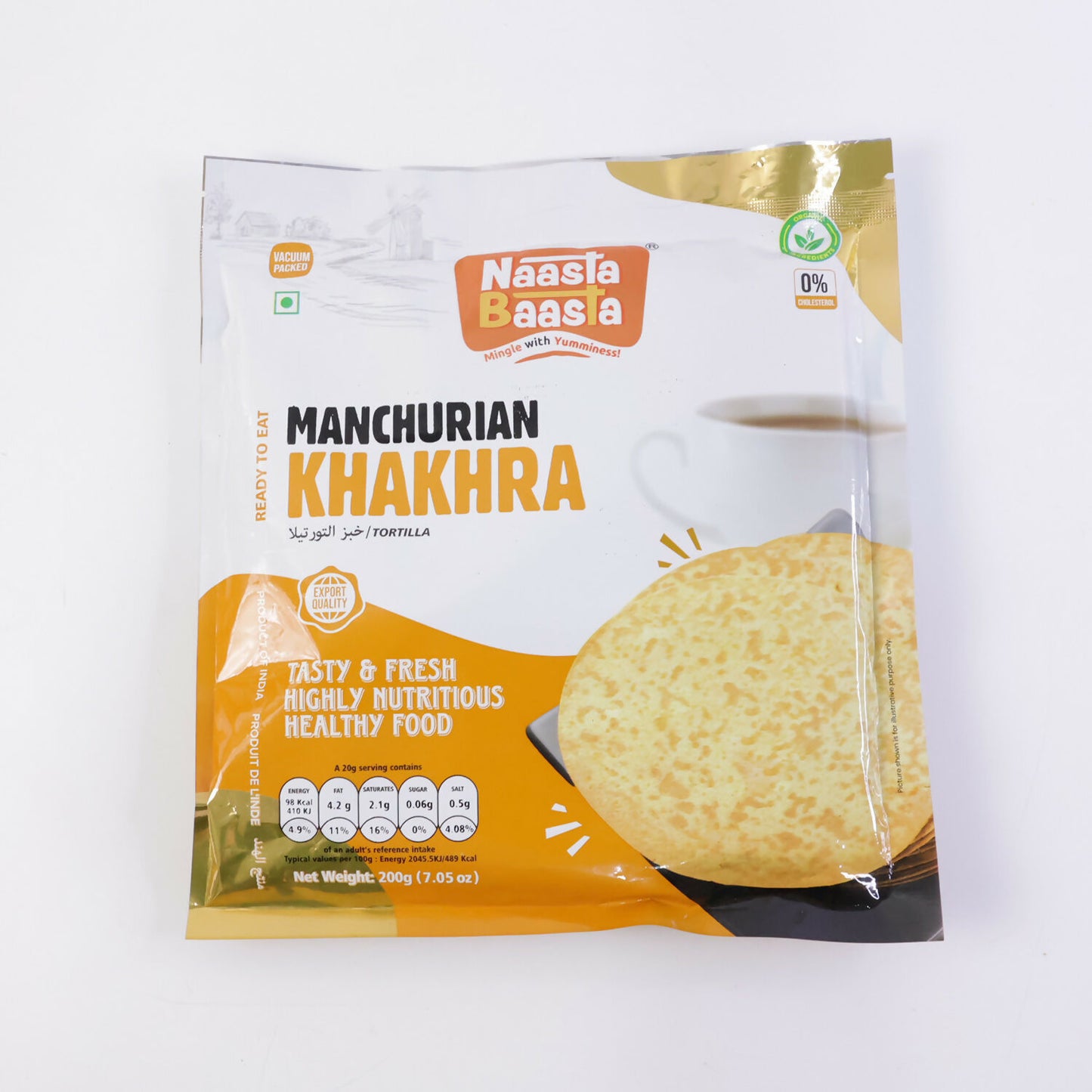 Naasta Baasta Manchurian Khakhra Healthy & Delicious Ready to Eat Crispy Fusion Snack(200gm)