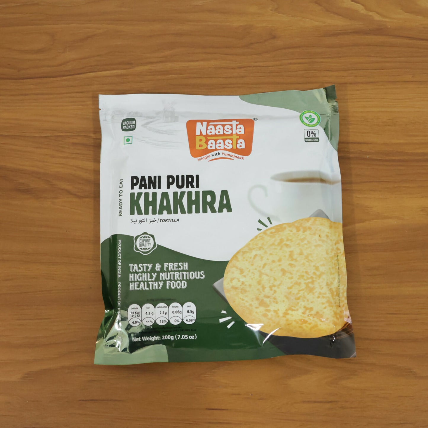 Naasta Baasta Pani Puri Khakhra -Tasty & Fresh Highly Nutritious Healthy Food (200gm)