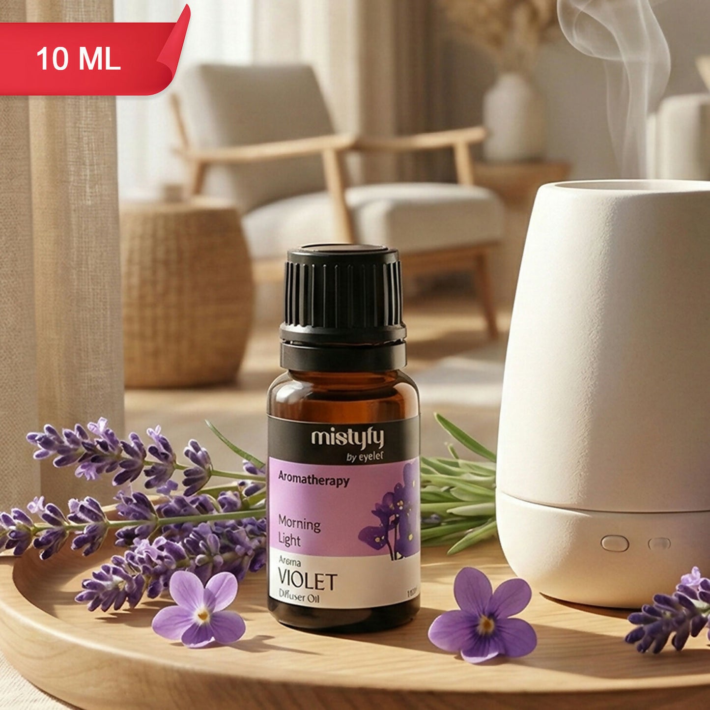 Eyelet Violet Aroma Diffuser Oil, Morning Light Fragrance for Home & Relaxing Aromatherapy (10Ml)