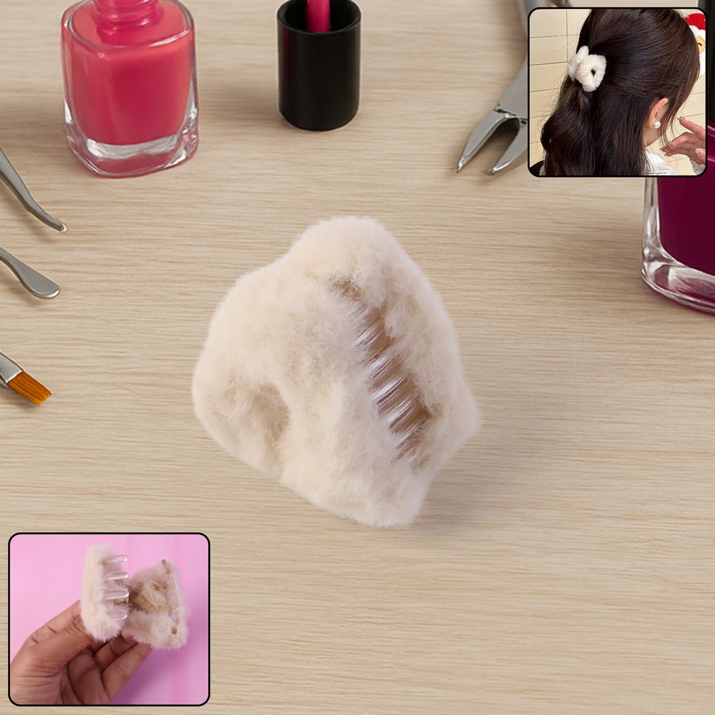 Hair Claw Clips, Plastic Fluffy Hair Claw Hair (1 Pc), Hair accessories