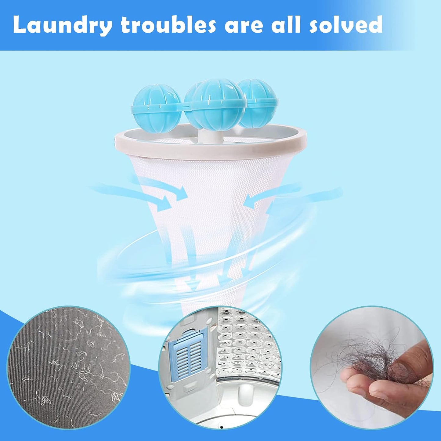 Floating Laundry Ball Lint Catcher – Reusable Hair & Fur Filter (1 Pc)