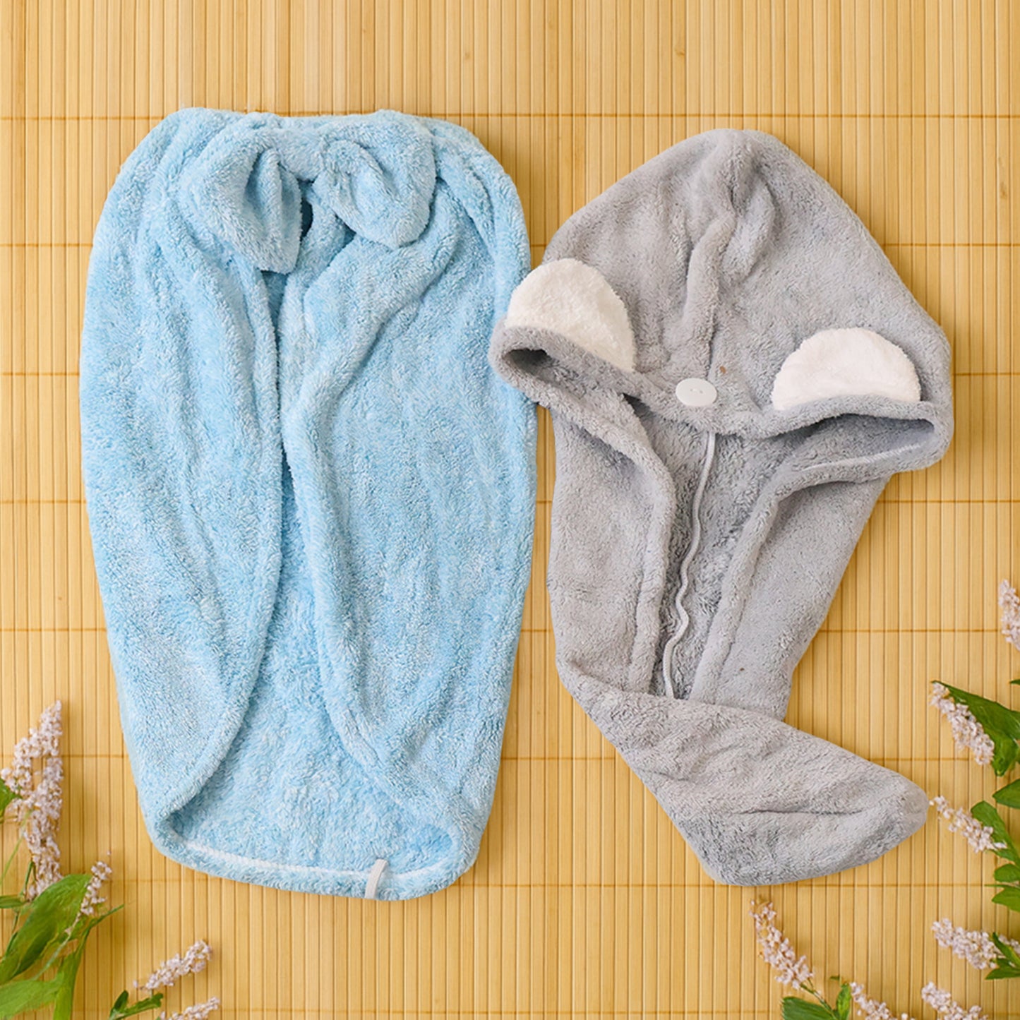 Soft Microfiber Hair Drying Towel Wrap (1 Pc / Mix Design)