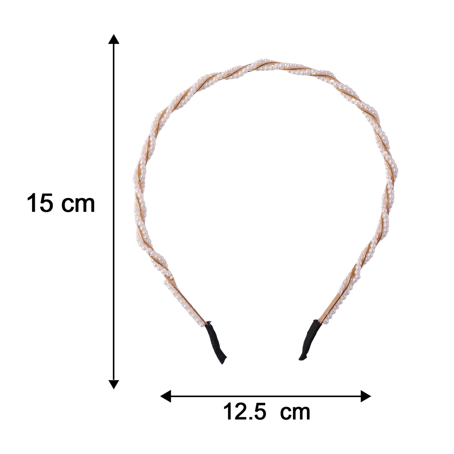 Size comparison of pearl hairband