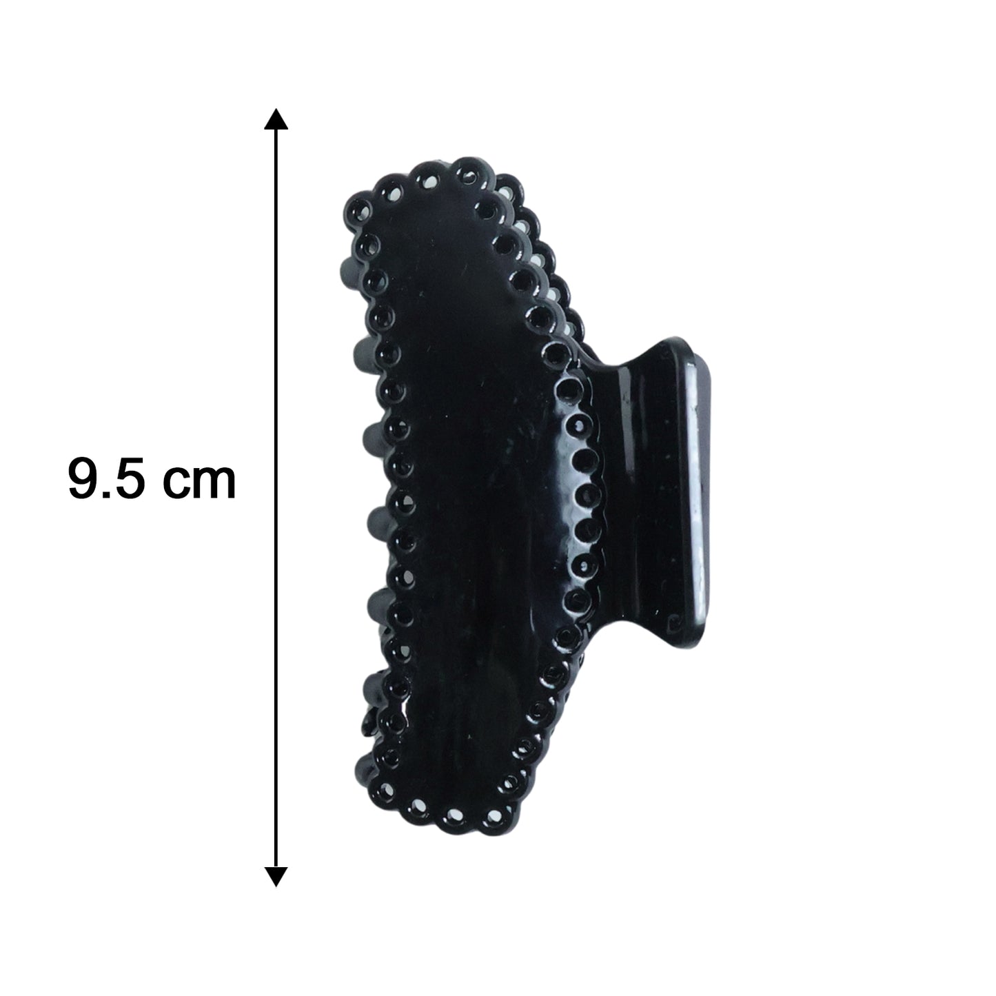 Size reference image for black hair claw clip