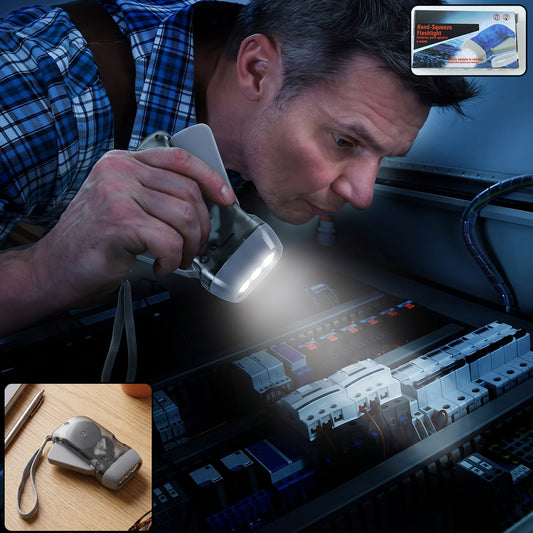 Hand Press Torch, Battery-Free 3-LED Flashlight for Camping front view for everyday convenience