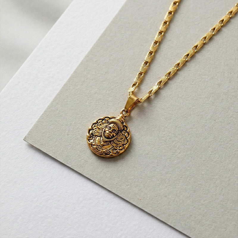 Lord Hanuman Coin Style Devotional Pendant with Chain